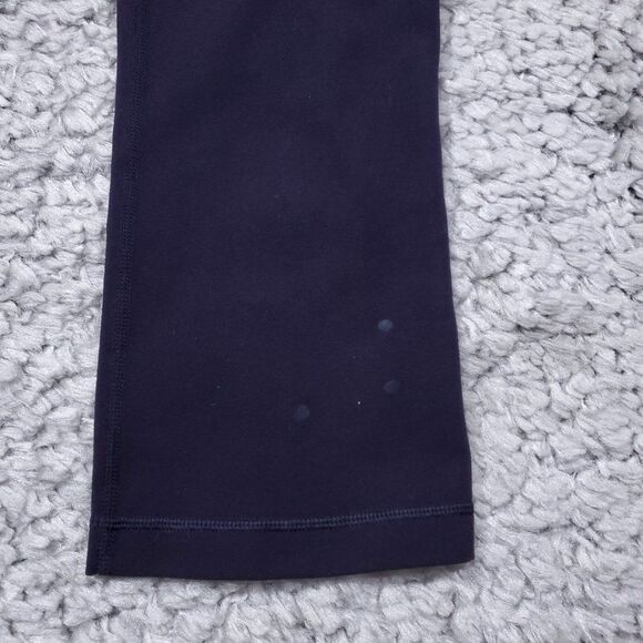 READ Lululemon Gather & Crow Crop Split Hem Black Purple Herringbone Leggings 4 - Picture 6 of 10